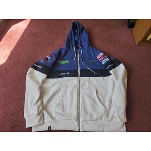 "8 & 9" Hustle F1 Worldwide Pit Crew Zip Up Hoodie MEN'S 4XL blue blk white